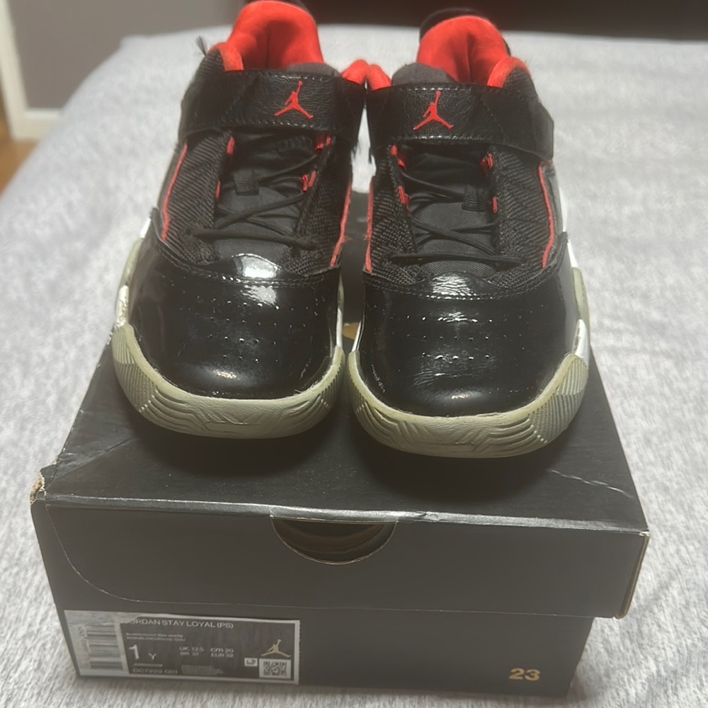 Jordan Kids Black and Red Sneakers